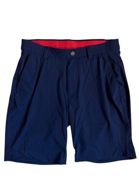 REDVANLY Men's 9" Hanover Pull-On Golf Shorts (Navy Blue) - Small